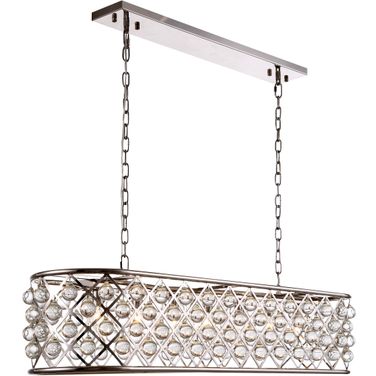 Madison 13" Polished Nickel 7 Light Chandelier Royal Cut Crystal Trim