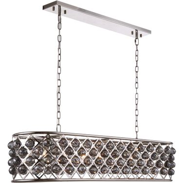 Madison 13" Polished Nickel 7 Light Chandelier With Silver Shade Royal Cut Crystal Trim