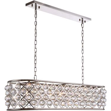 Madison 13" Polished Nickel 7 Light Chandelier With Clear Royal Cut Crystal Trim