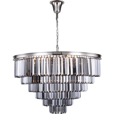 Sydney 44" Polished nickel 33 Light Chandelier With Silver Royal Cut Crystal Trim