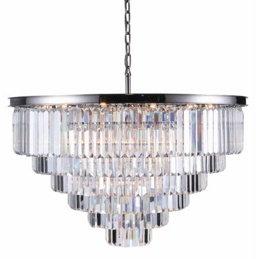 Sydney 44" Polished nickel 33 Light Chandelier With Clear Shade Royal Cut Crystal Trim