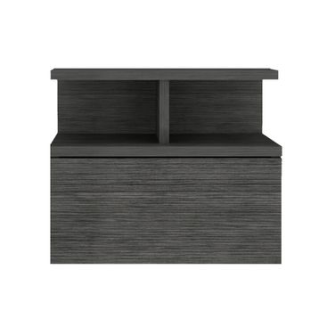 13 Inch Wood One Drawer Floating Nightstand In Dark Gray