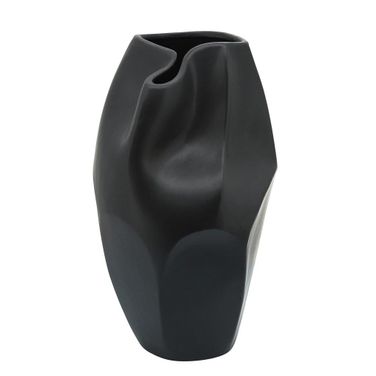 14 Inch Abstract Vase In Black