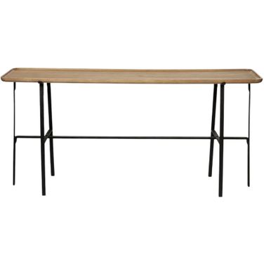 14 Inch Solid Wood Trestle Console Table In Black and Brown