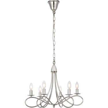 Lyndon 24" Polished Nickel 6 Light Pendant