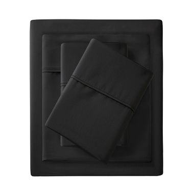 1500 Thread Count Cotton Blend 4 Pc Sheet Set In Black