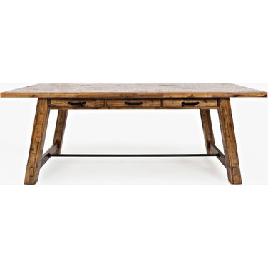 Cannon Valley 82 Inch Trestle Dining Table In Medium Brown