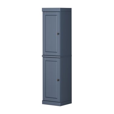 16.5 Inch Pantry Cabinet with Raised Panel Doors and Adjustable Shelves In Antique Blue