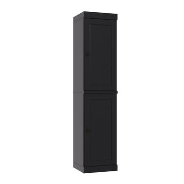 16.5 Inch Pantry Cabinet with Raised Panel Doors and Adjustable Shelves In Black