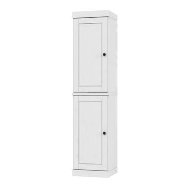 16.5 Inch Pantry Cabinet with Raised Panel Doors and Adjustable Shelves In White