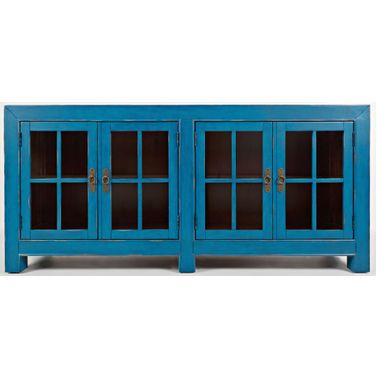 Aquitaine 70 Inch 4 Door Sideboard Cabinet In Blue