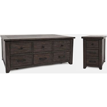 Madison County Barnwood Harris Lift Lid Occasional Table Set