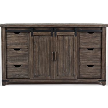 Madison County 60 Inch Barn Door Server In Brown