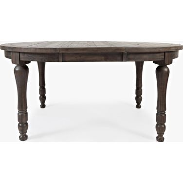 Madison County Round To Oval 66 Inch Dining Table In Brown