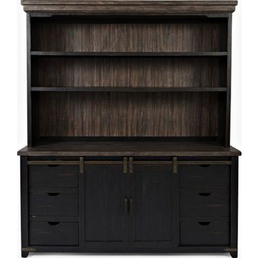 Madison County Hutch Server In Vintage Black