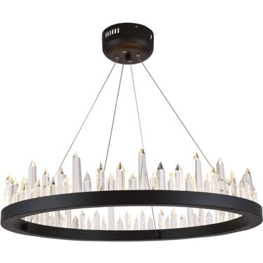 Malta 26" Satin Dark Grey 32 Light Chandelier Royal Cut Crystal Trim