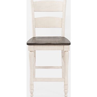 Madison County Ladderback Counter Stool Set of 2 In Vintage White