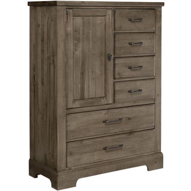 Cool Rustic Stone Grey 6 Drawer Standing Chest