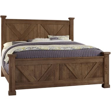 Cool Rustic Amber King X Style Panel Bed