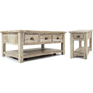 Artisan's Craft Washed Grey Occasional Table Set