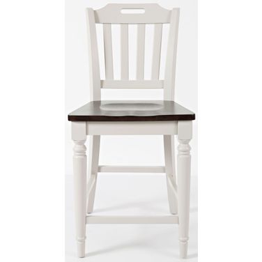 Orchard Park Slatback Counter Height Stool Set of 2 In Soft Grey