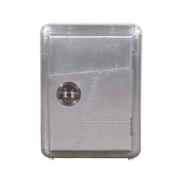 18 Inch Aluminum Standard Accent Cabinet with One Shelf In Silver