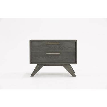 18 Inch Solid Wood and Wood Two Drawer Nightstand