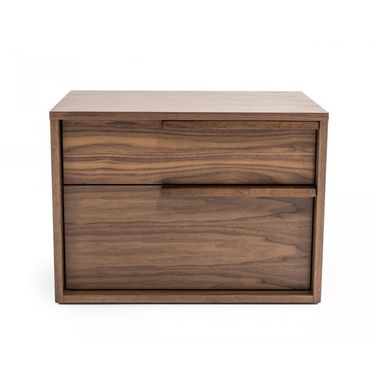 18 Inch Wood Two Drawer Nightstand