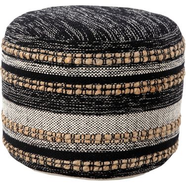 18 Inch x 18 Inch x 14 Inch Inch Pouff In Black