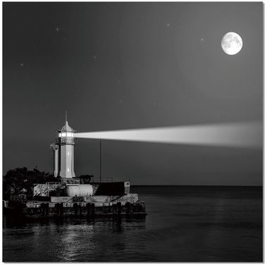 Black and White Lighthouse Wall Art