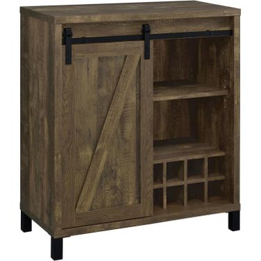 Arlington Bar Cabinet with Sliding Door Rustic Oak