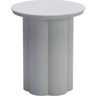 19 Inch Aluminum Round Pedestal End Table In White