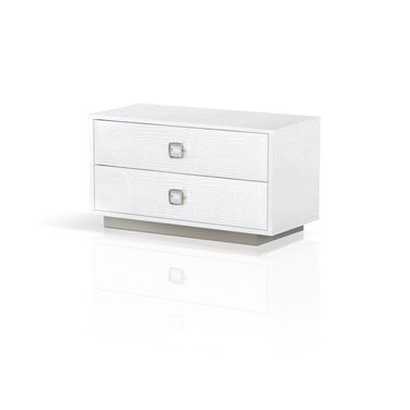 19 Inch Solid and Manufactured Wood Two Drawer Nightstand In White
