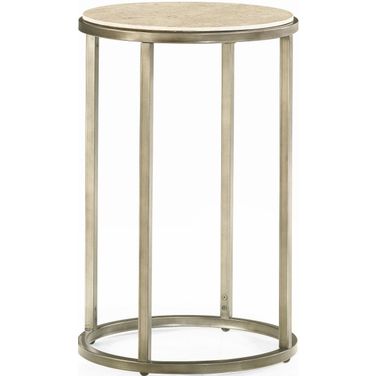 Modern Basics Natural Travertine Round End Table