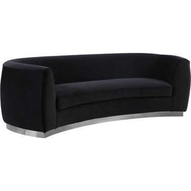 Julian Velvet Sofa In Black/Chrome
