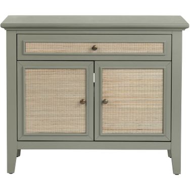 2-Door 1-Drawer Accent Cabinet In Green and Tan