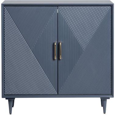 2-Door Accent Cabinet In Blue and Gold