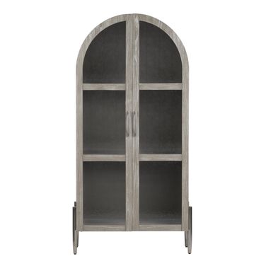 2 Door Tall Curio Cabinet In White and Brown
