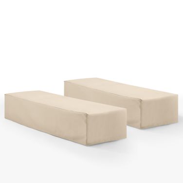 2 Piece Outdoor Chaise Lounge Furniture Cover Set In Tan