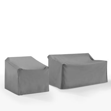 2 Piece Outdoor Furniture Cover Set In Gray