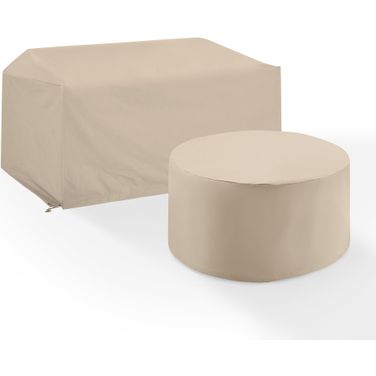 2 Piece Outdoor Furniture Cover Set In Tan