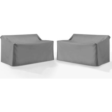 2 Piece Outdoor Loveseat Furniture Cover Set In Gray