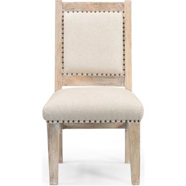 20 Inch Side Chair In Beige and White