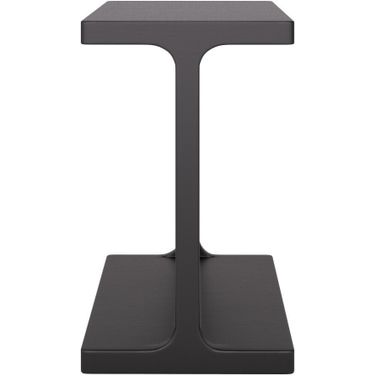 20 Inch Solid Wood Pedestal End Table In Black