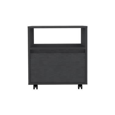 20 Inch Wood One Drawer Nightstand In Black