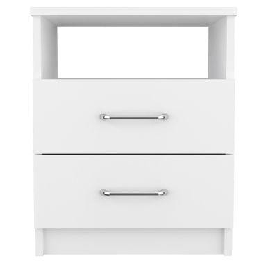 20 Inch Wood Two Drawer Nightstand