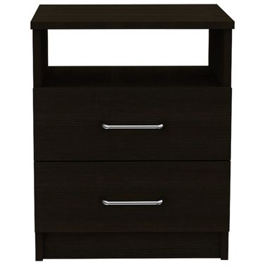 20 Inch Wood Two Drawer Nightstand