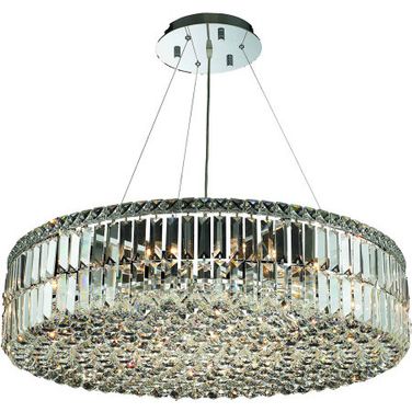 V2030d32cRc Maxime 32" Chrome 18 Light Chandelier With Clear Royal Cut Crystal Trim
