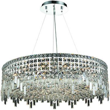 V2031d32cRc Maxime 32" Chrome 18 Light Chandelier With Clear Royal Cut Crystal Trim