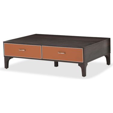 21 Cosmopolitan Rectangular Cocktail Table In Diablo Orange Or Umber